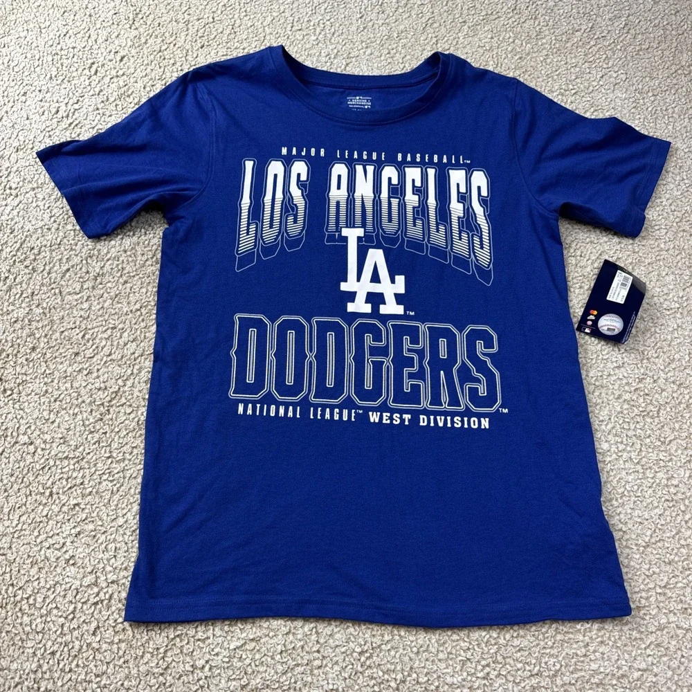 NWT MLB LA Dodgers Short Sleeve T-Shirt Boys XL (16/18) Genuine Merchandise NEW